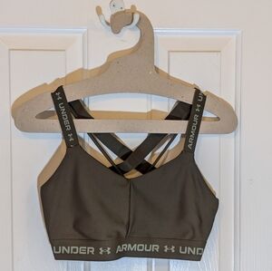 Under Armour Crossback Low Marine OD Green Sports Bra Size L